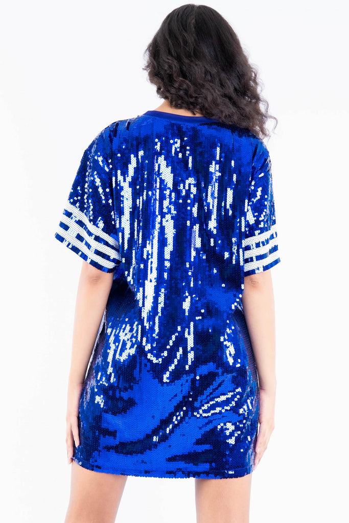 Sequin Football Mini Dress - Royal/Gold | Shop Brit Rose Sequin Football Mini Dress - Royal/Gold | Shop Brit Rose