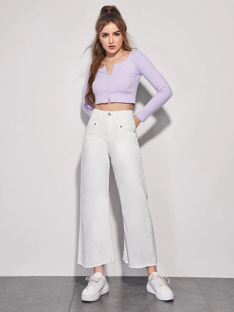 Have You Seen Hem Jeans-White