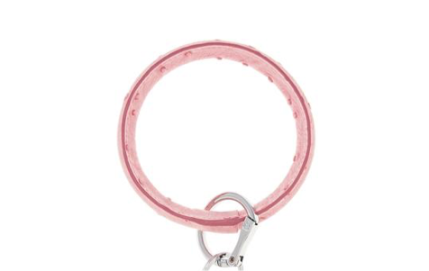 O-Venture Dusty Rose Ostritch Leather Key Ring