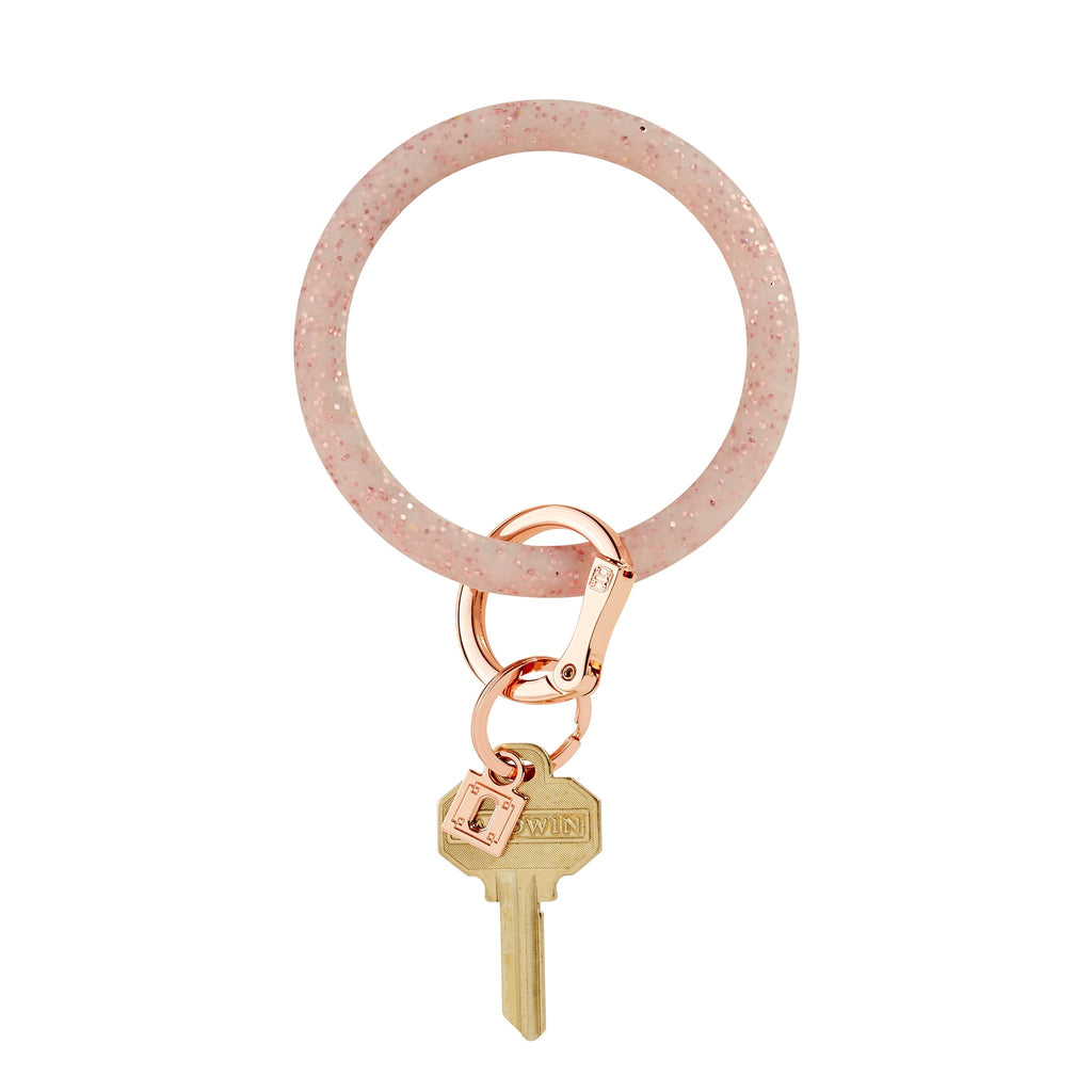 O-Venture Rose Gold Confetti Silicone Key Ring