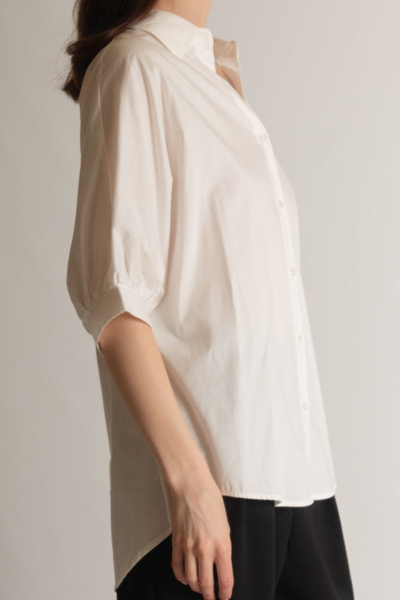 Oversized 3/4 Top - White