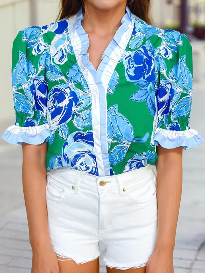 Sapphire Vine Blouse