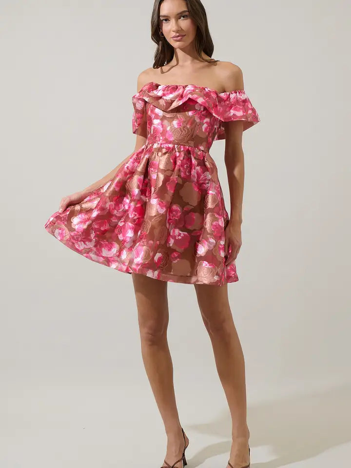 rose all day ruffle mini dress Rose All Day Ruffle Mini Dress