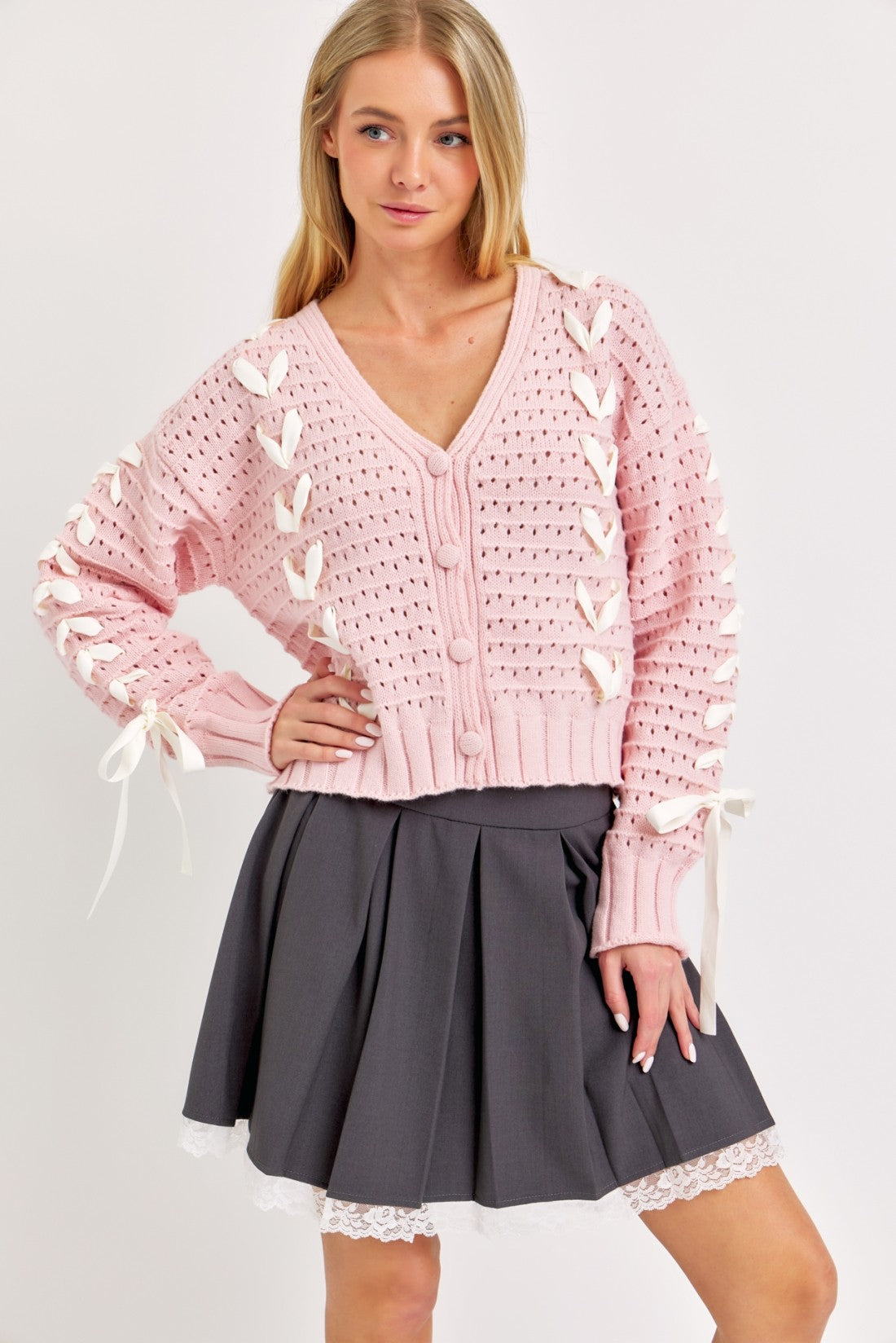 Satin Ribbon Cardigan | Shop Brit Rose