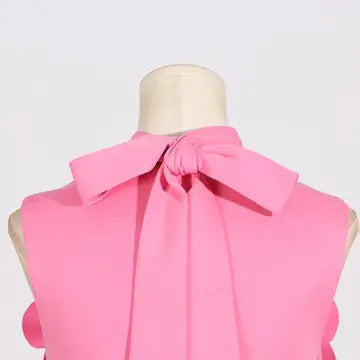 Pretty Pink Flower Bouquet Long Dress