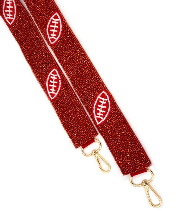 Game Day Bag Straps- Red Football