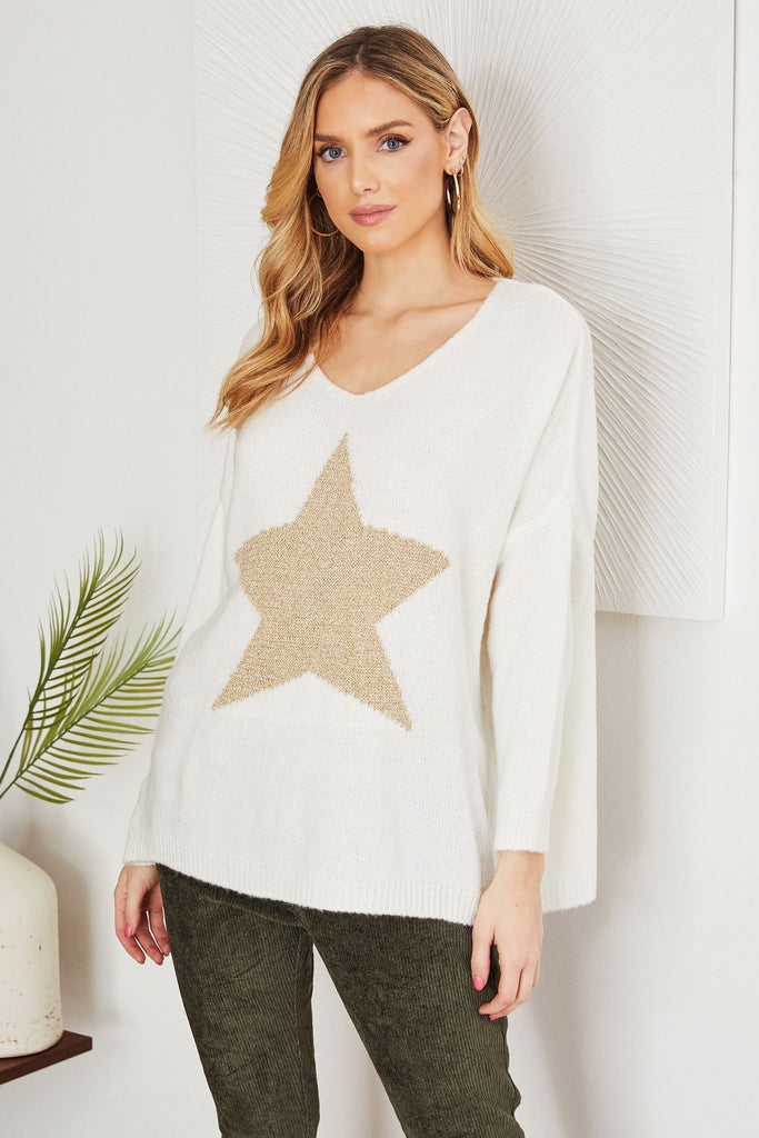 Star Of Italy Sweater - White