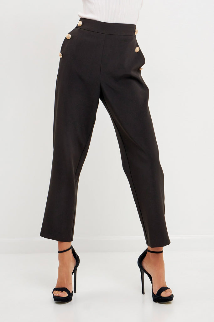 Detailed High Trousers - Black