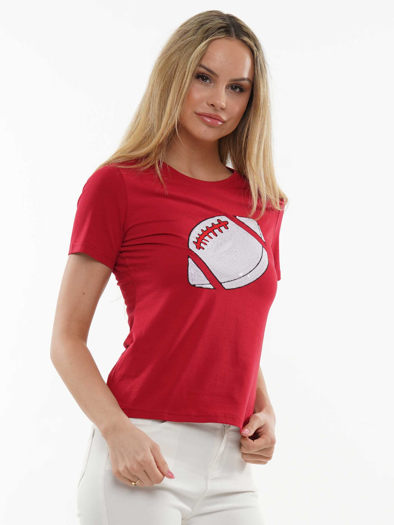 Game Day Football T-Shirt - White/Red