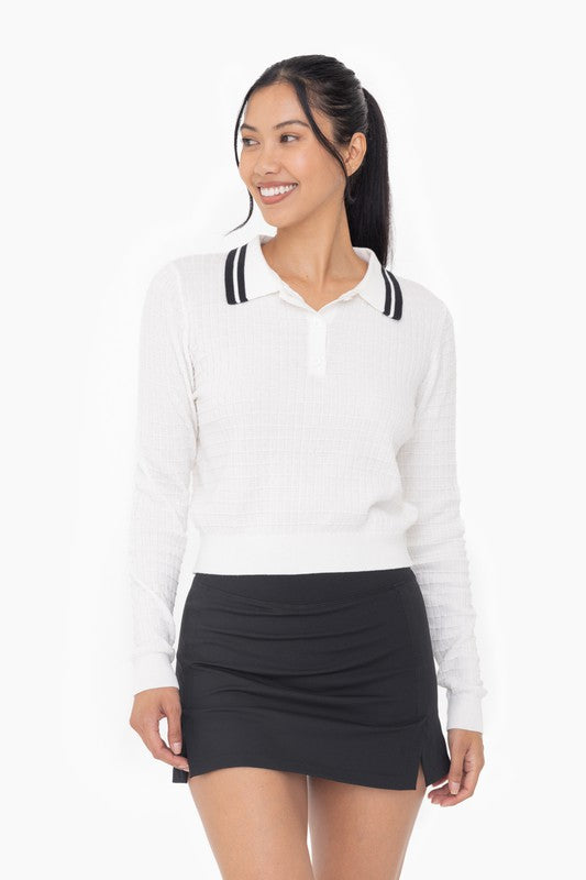 Retro Knit Sweater- White