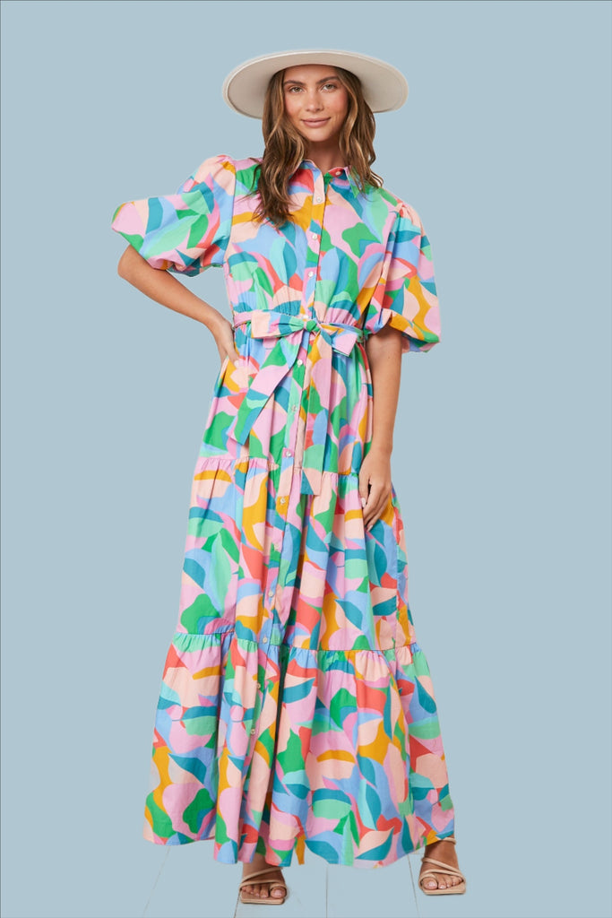 Tiered Belted Maxi