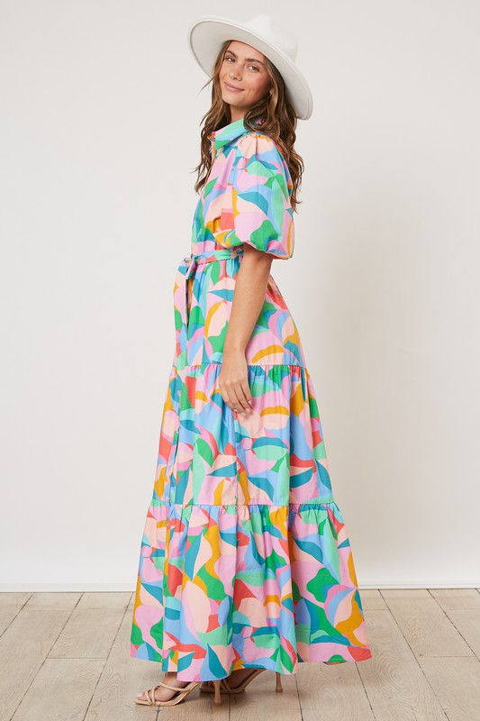 Tiered Belted Maxi