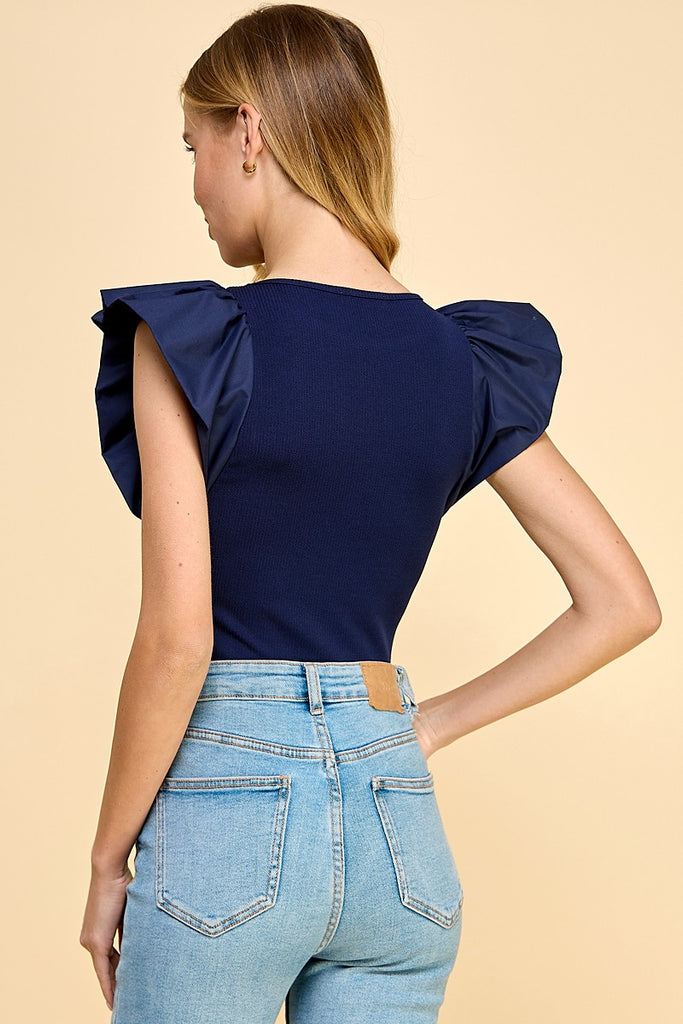 Raging Ruffle Top - Navy