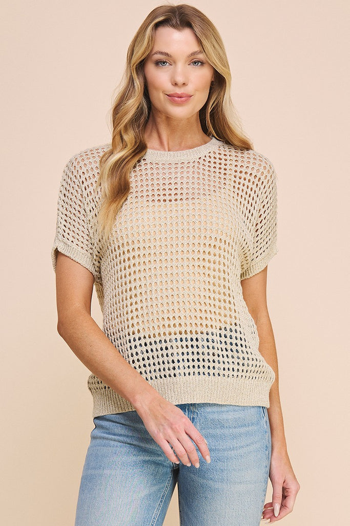 Open To Weave Top - Cream Gold