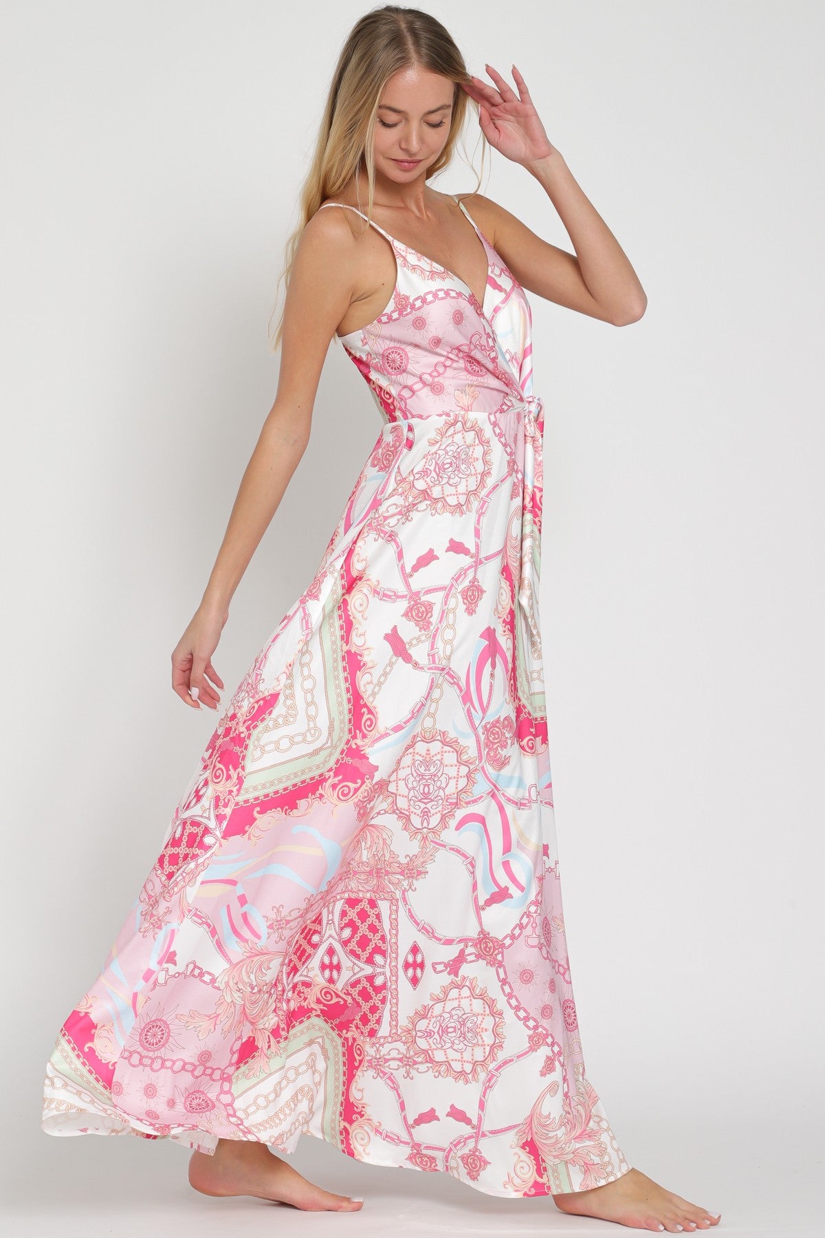 SHEIN Off Shoulder Bishop Sleeve Floral Organza Maxi Dress | SHEIN USA