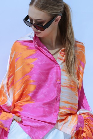 Waves of Color Blouse - Pink