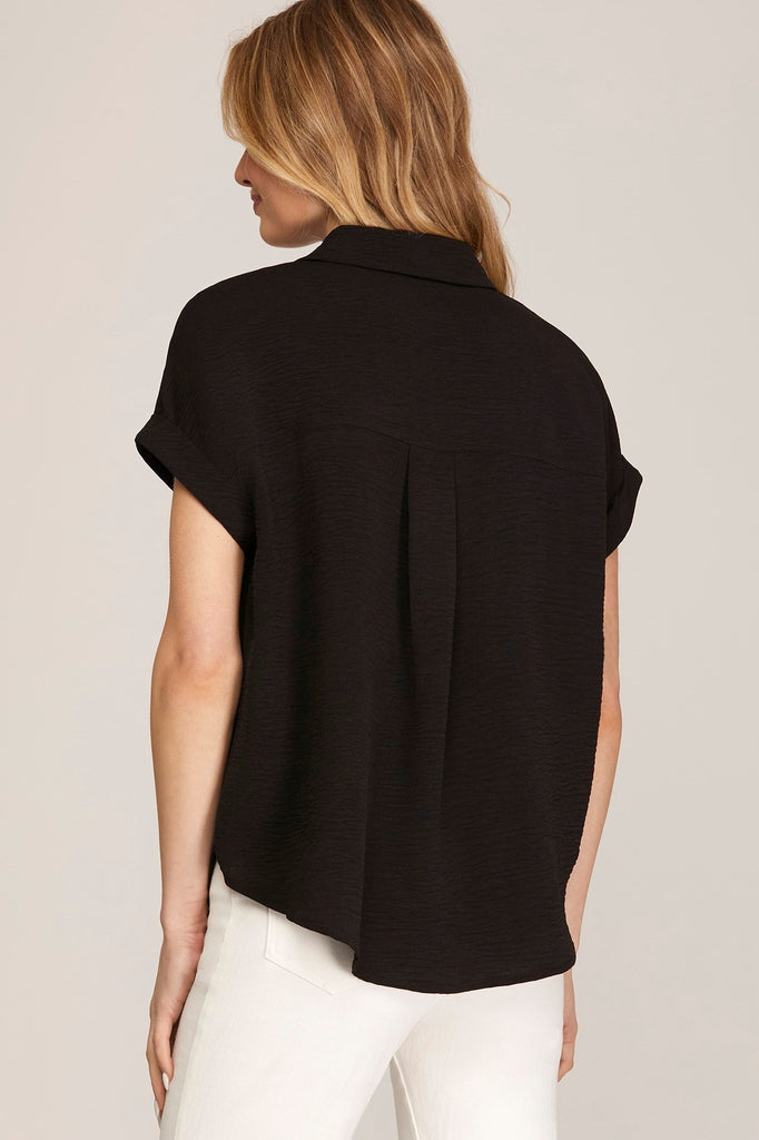 Drop Shoulder Top - Black