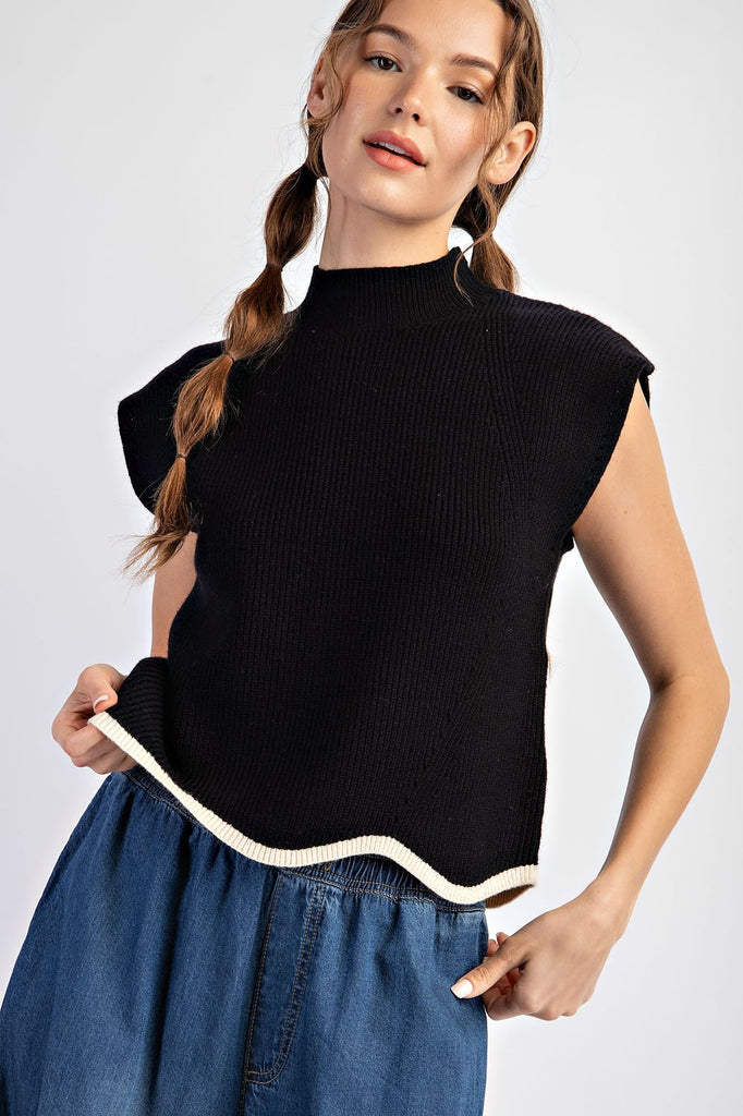 Too Toned And Relaxed Top - Black