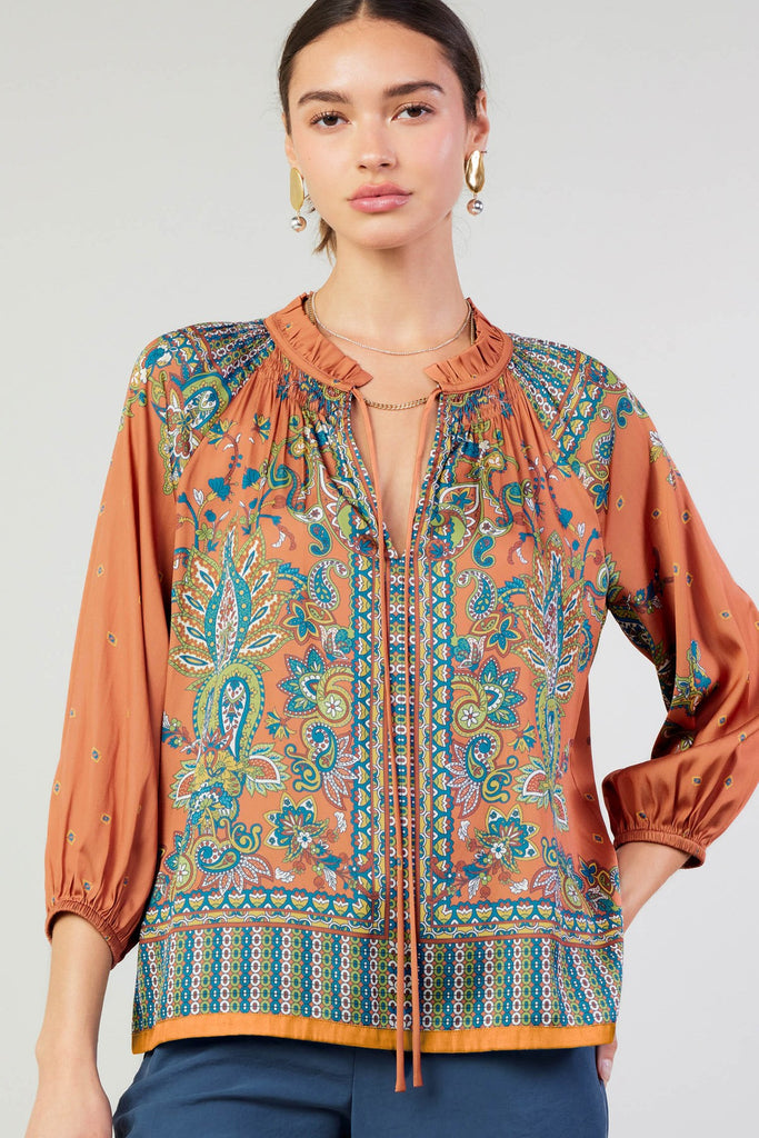 Paisley Rust 3/4 Blouse