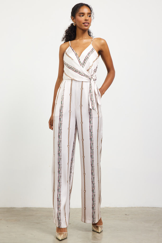 Chain Surplice Jumpsuit