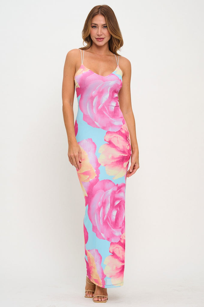 Watercolor Paint Mesh Dress