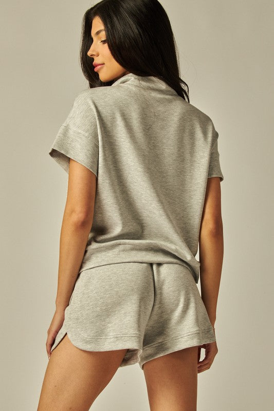 Grey Cloud Comfort Zip Up and Short Set