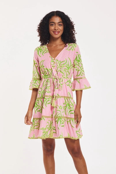 Candy Pink and Green Dress