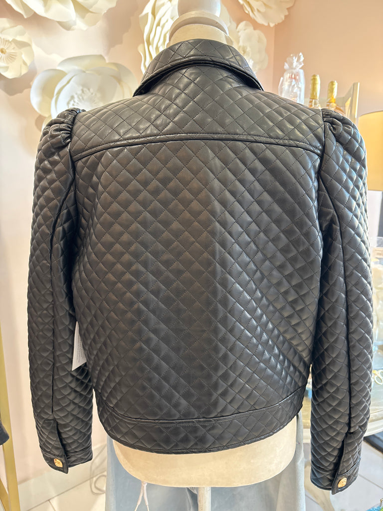 Quilted Faux Leather Jacket