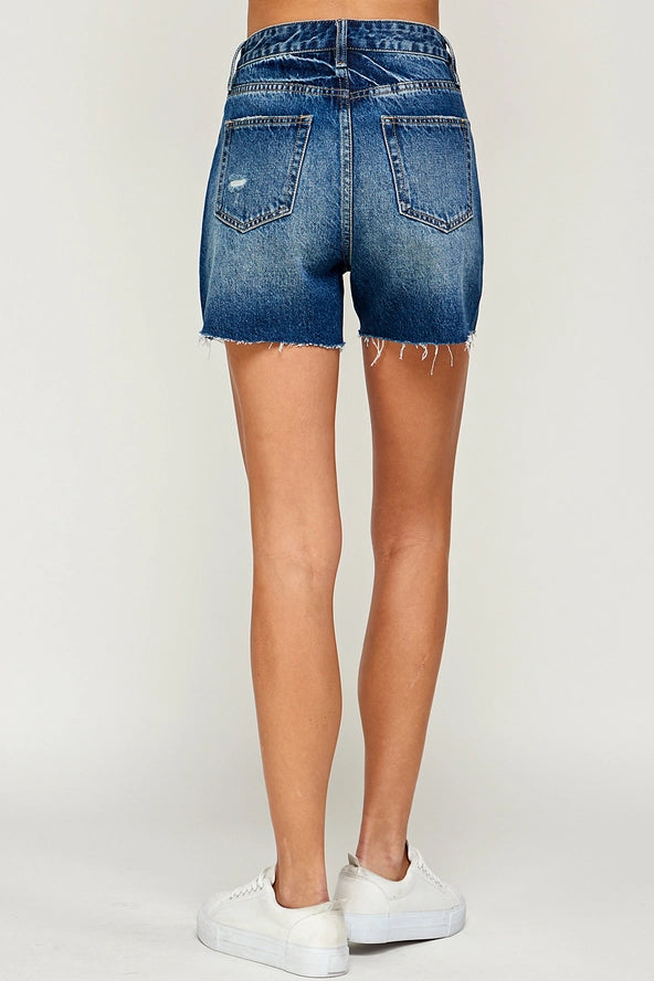 Ocean Rinse Dark Blue Jean Shorts