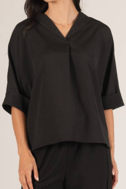 Relaxed Confidence Top - Black