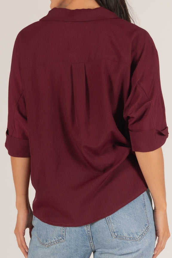 Relaxed Confidence Top - Maroon