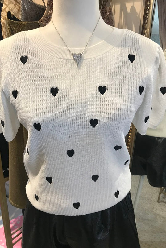 Affair of the Heart Top - White/Black