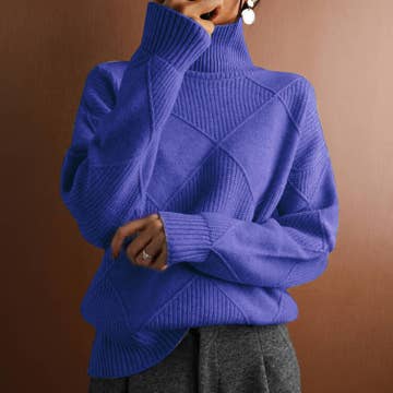 Up To My Neck Sweater - Blue