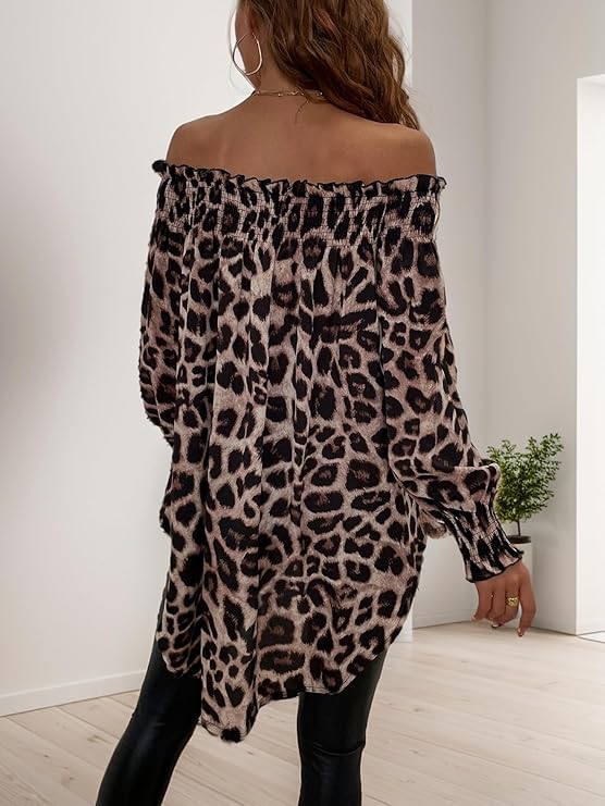 High Low Leopard Blouse