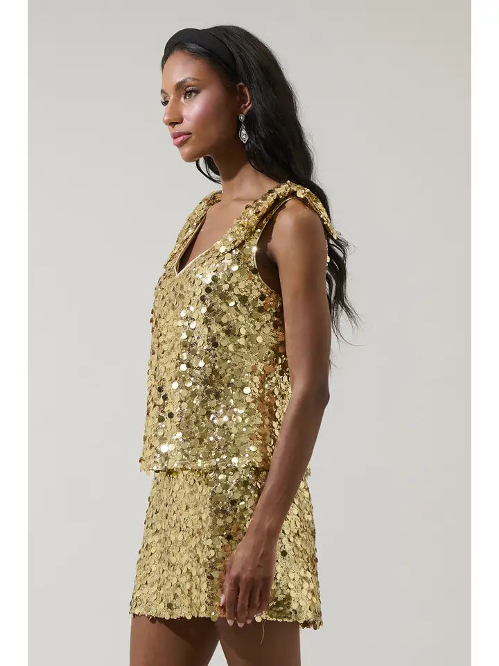 Ritz & Ruffles Sequin Top