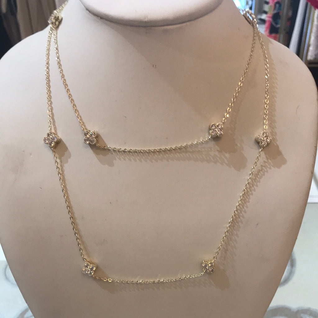 Clover By The Yard Necklace - Gold