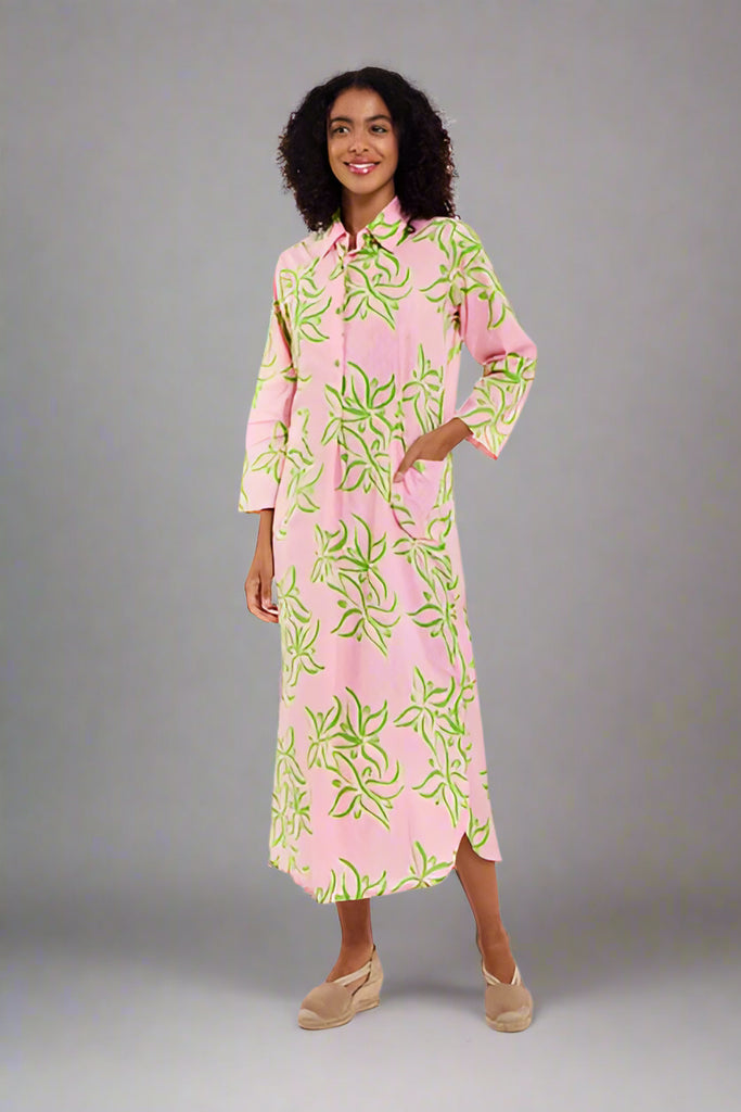 Candy Pink And Green Long Dress