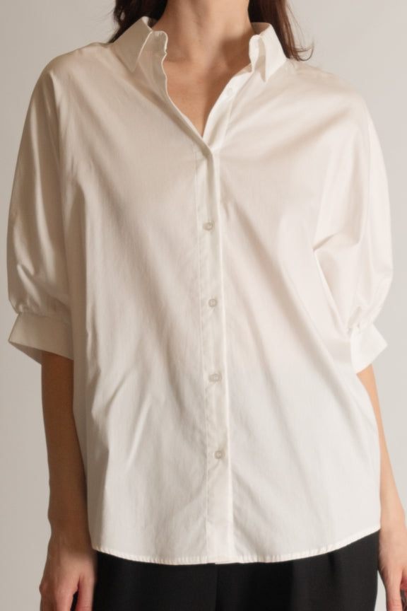 Oversized 3/4 Top - White