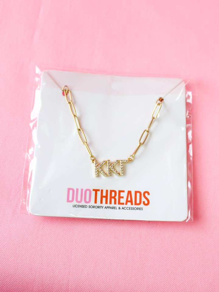 Sorority Rhinestone Necklace - Kappa Kappa Gamma