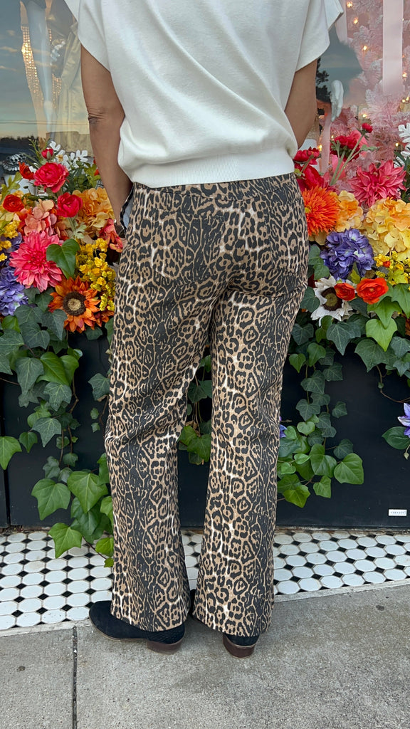 Leopard Flare Jeans