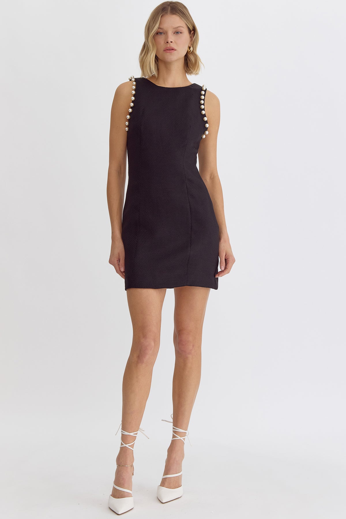 Pearl Trim Dress - Black | Shop Brit Rose Pearl Trim Dress - Black | Shop Brit Rose