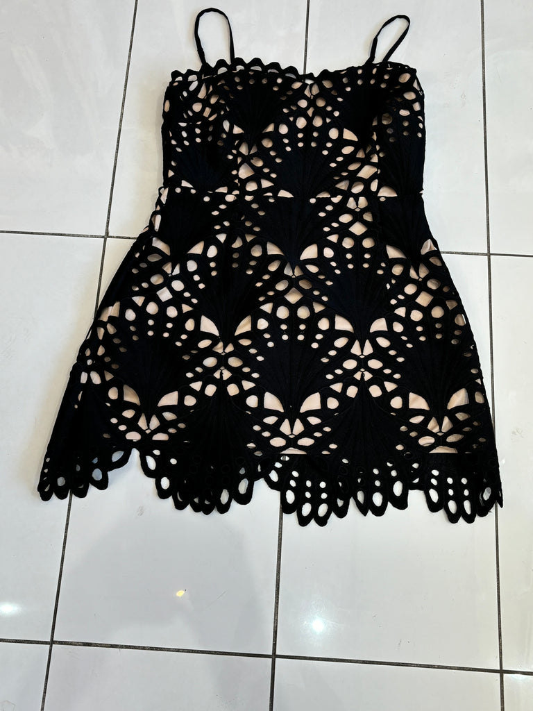 Temptation Eyelet Dress - Black