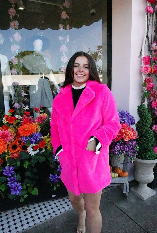 bubble gum pink fur coat