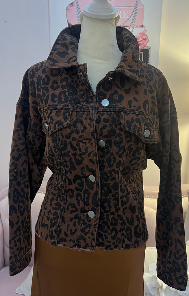 Retro Leopard Denim Jacket