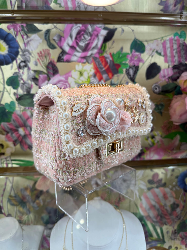 Pearl Blossom Tweed Bag