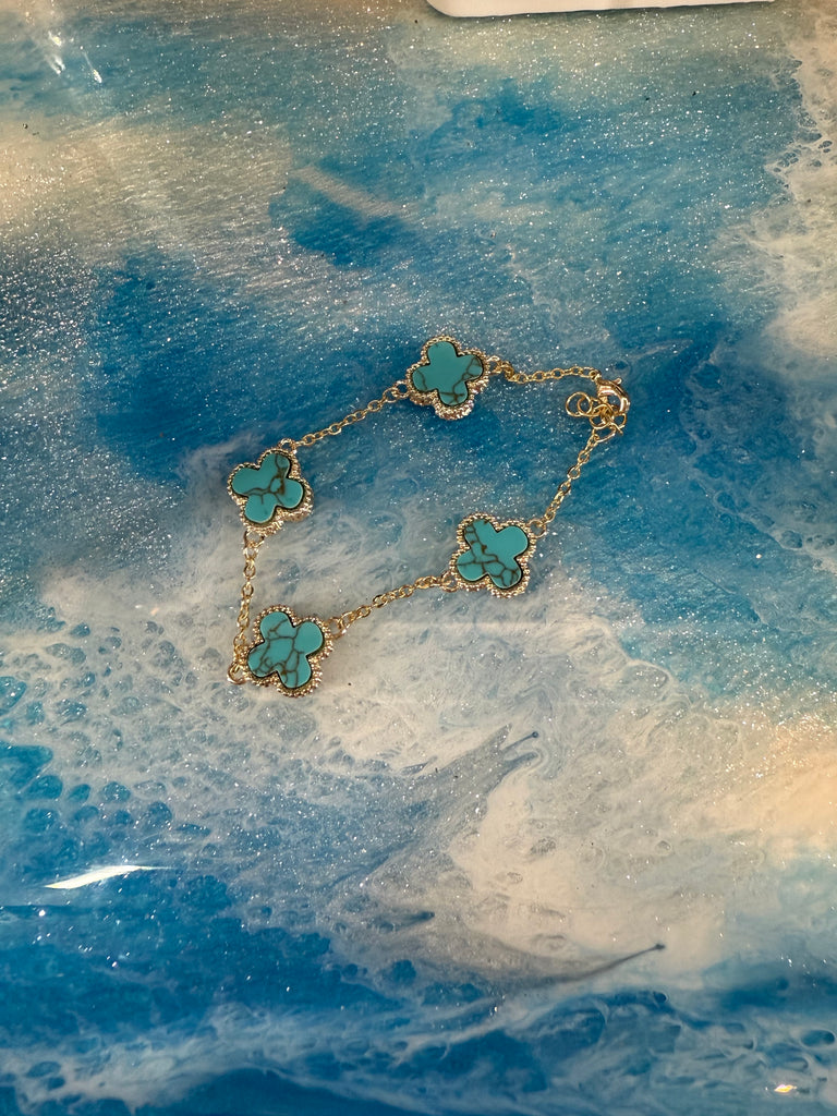 Ocean Clover Charm Bracelet