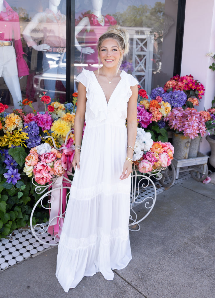 Vanilla Sky Ruffle Maxi Dress