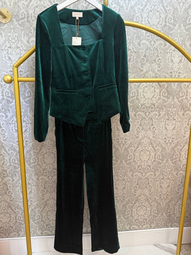 Emerald Eve Velvet Suit