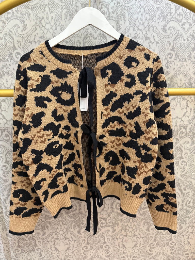 Leopard Lover Bow Cardigan