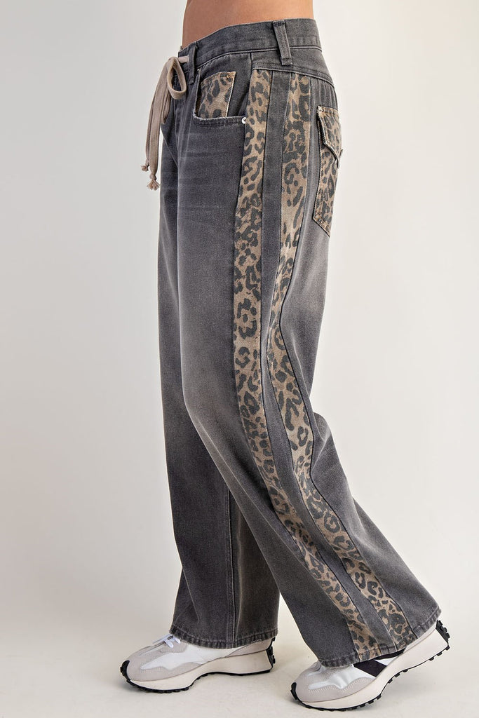 Leopard Streak Drawstring Pant